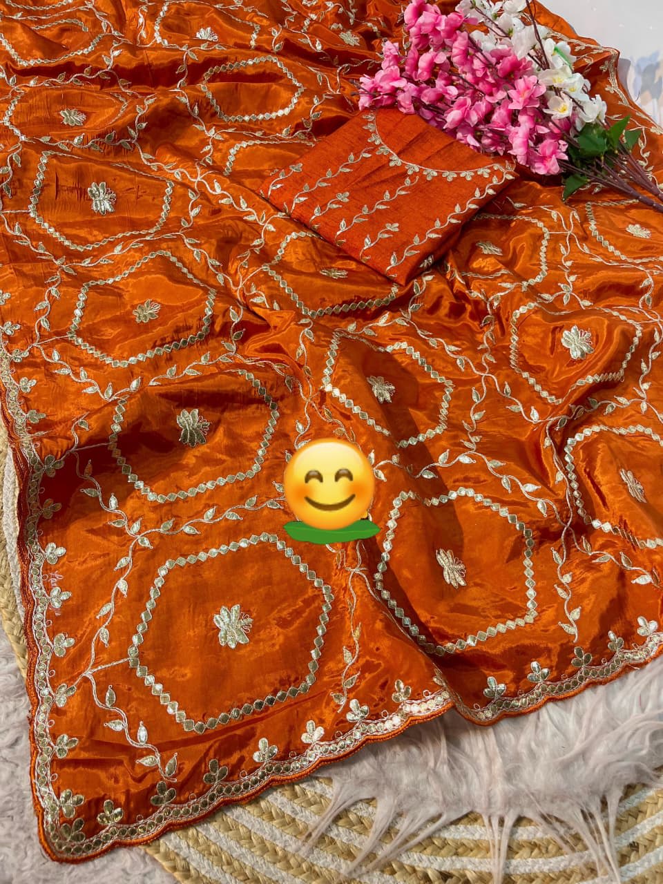 Designer H.O Silk Gotapatti Saree - View 2