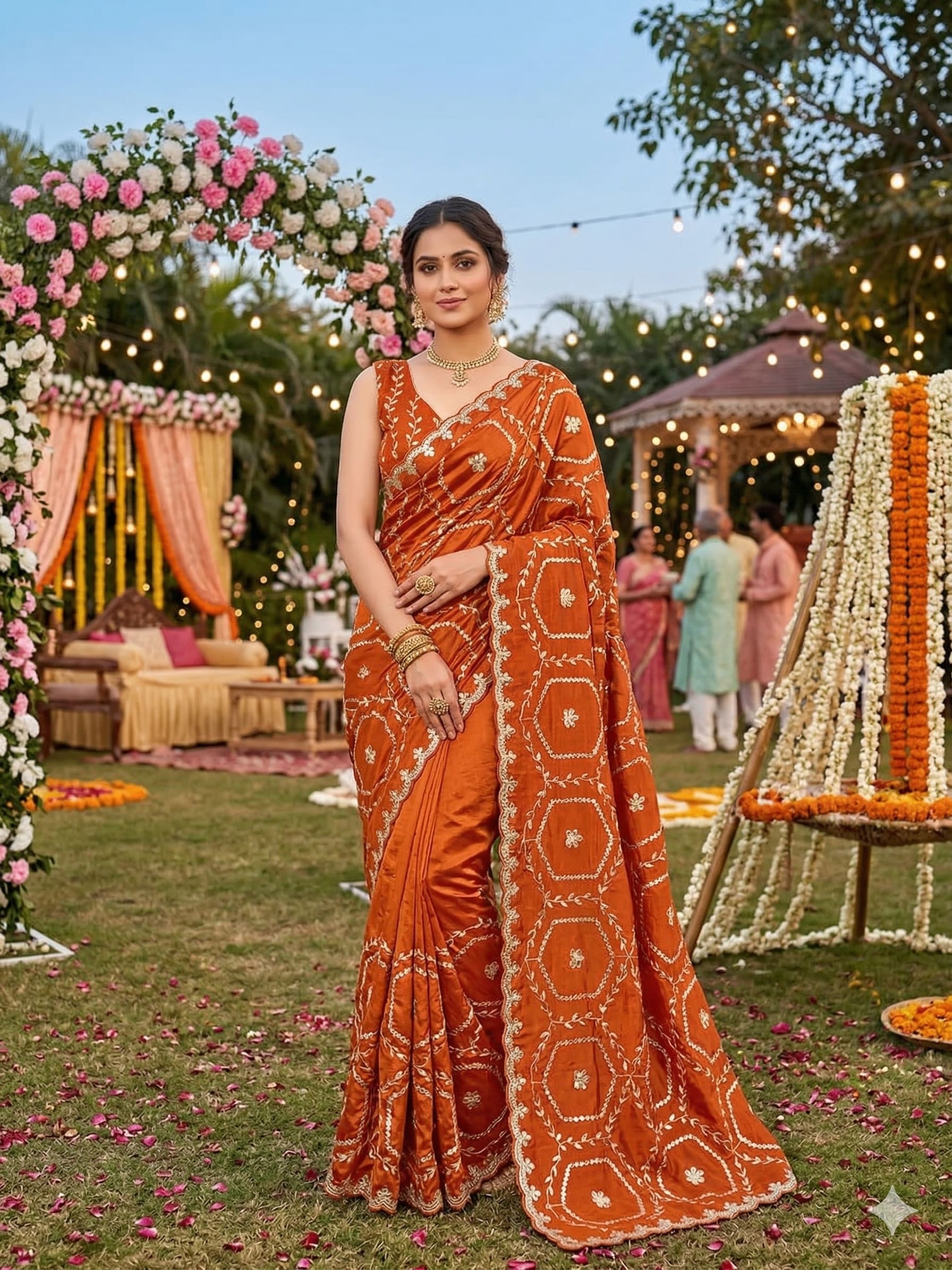 Designer H.O Silk Gotapatti Saree - Soft Shine H.O Silk Saree Online India - Buy at ₹1650 - Image 1