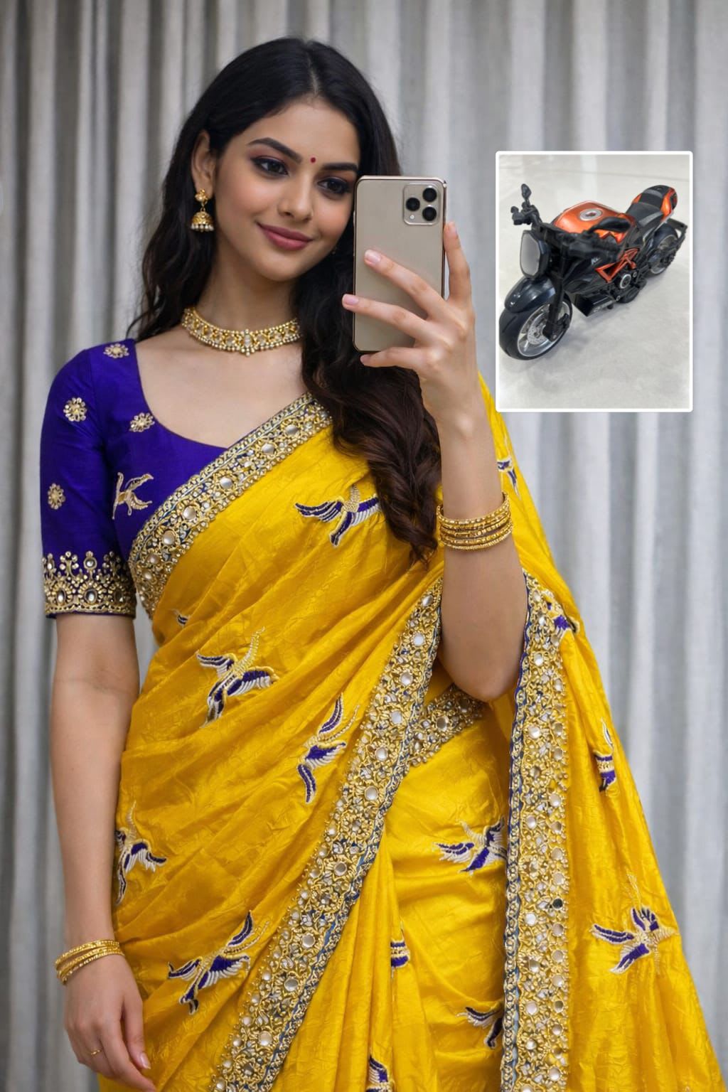 New Arrival – Star Georgette Mirror Work Saree - Georgette Saree Online India - Buy at ₹1199 - Image 1