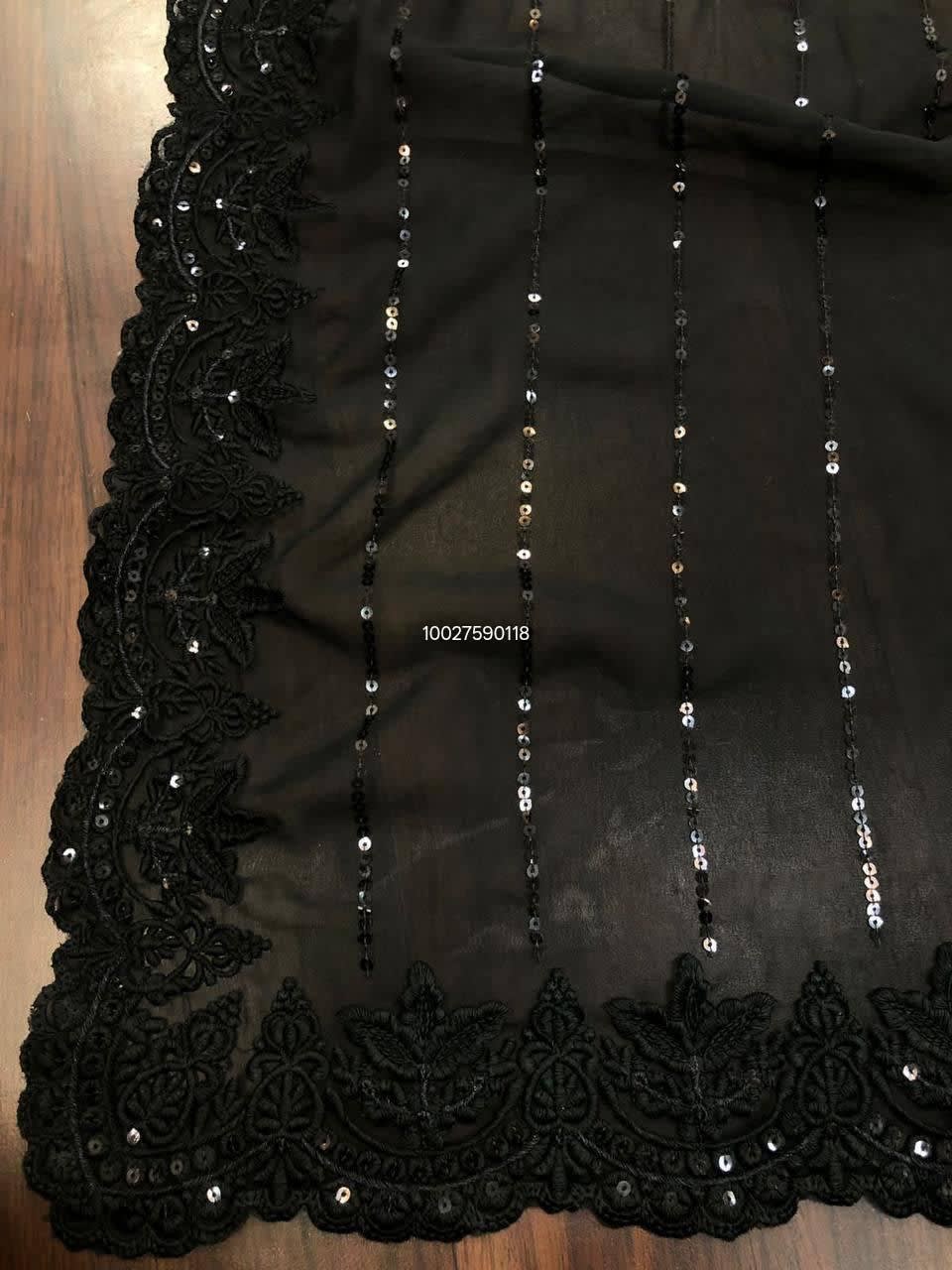 Bollywood Designer black Saree - View 4