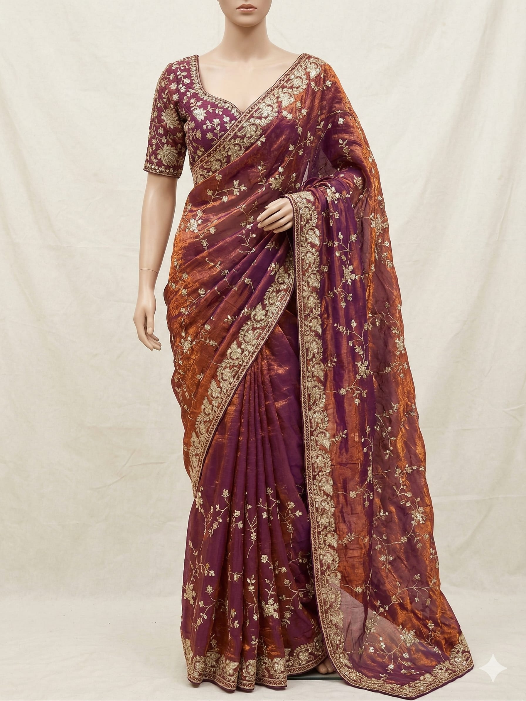 Premium Designer Sequin Saree Collection - Premium Space Silk Saree Online India - Buy at ₹2050 - Image 1
