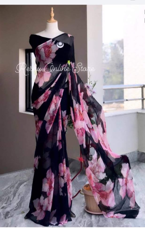 New Launch – Party Wear Collection - Georgette Saree Online India - Buy at ₹999 - Image 1