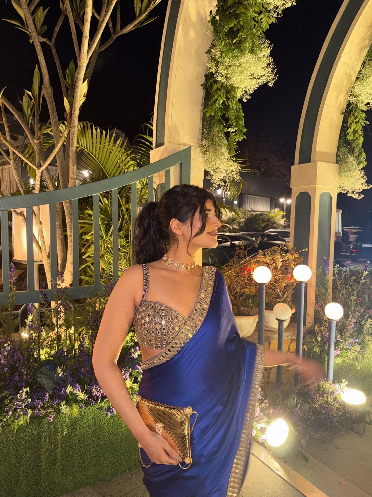 New Trending Collection – Mirror Work Satin Silk Saree - View 2