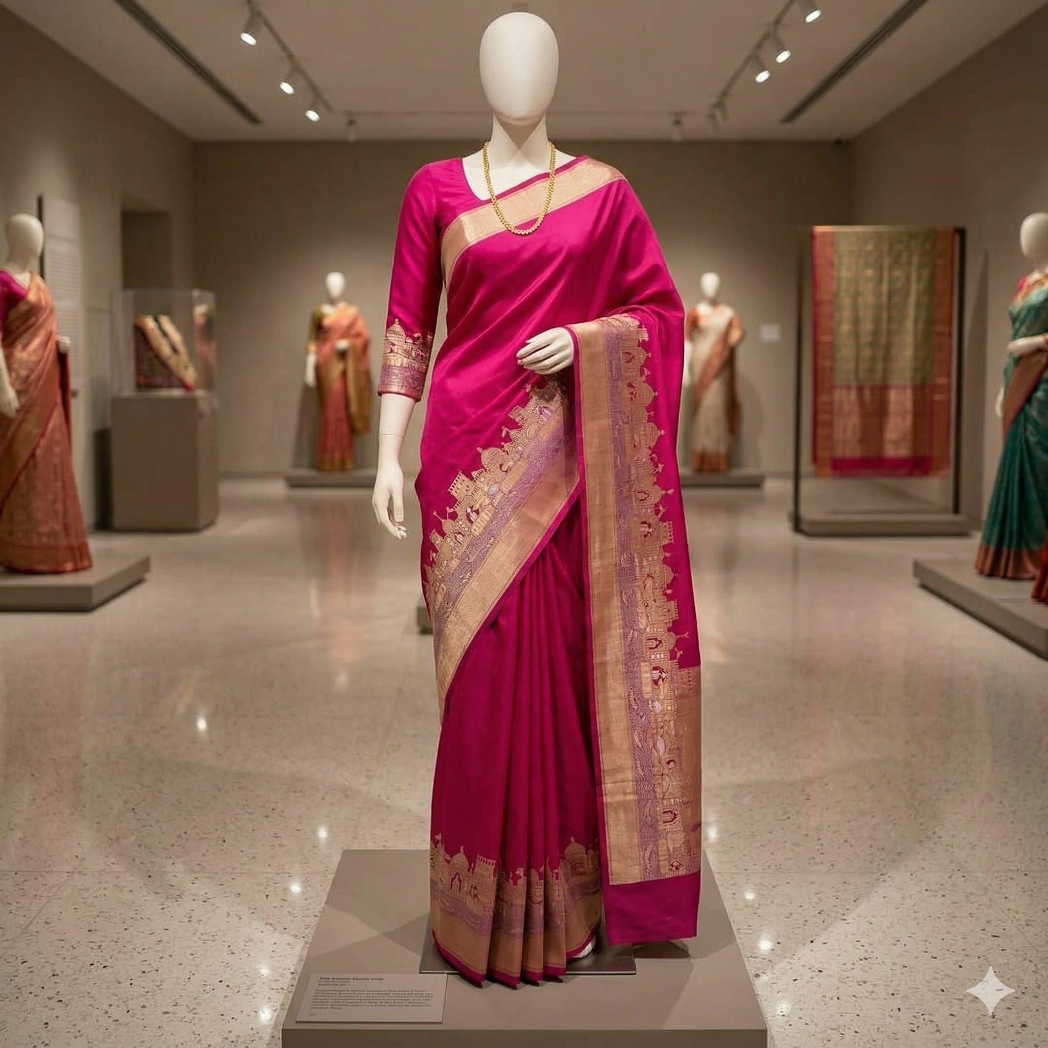 Banaras Ganga Ghat Saree – Timeless Elegance - Banarasi Silk Saree Online India - Buy at ₹1550 - Image 1