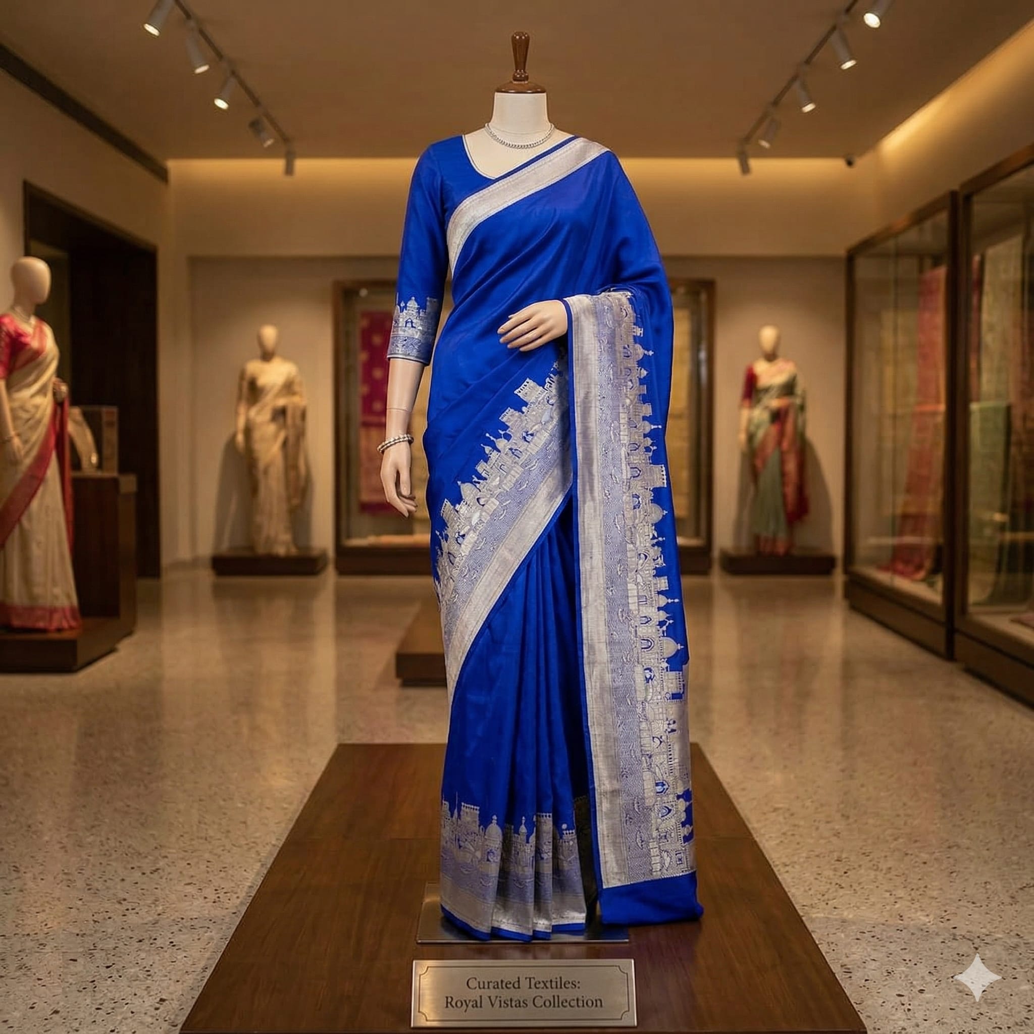 Banaras Ganga Ghat Saree – Timeless Elegance - Banarasi Silk Saree Online India - Buy at ₹1550 - Image 1