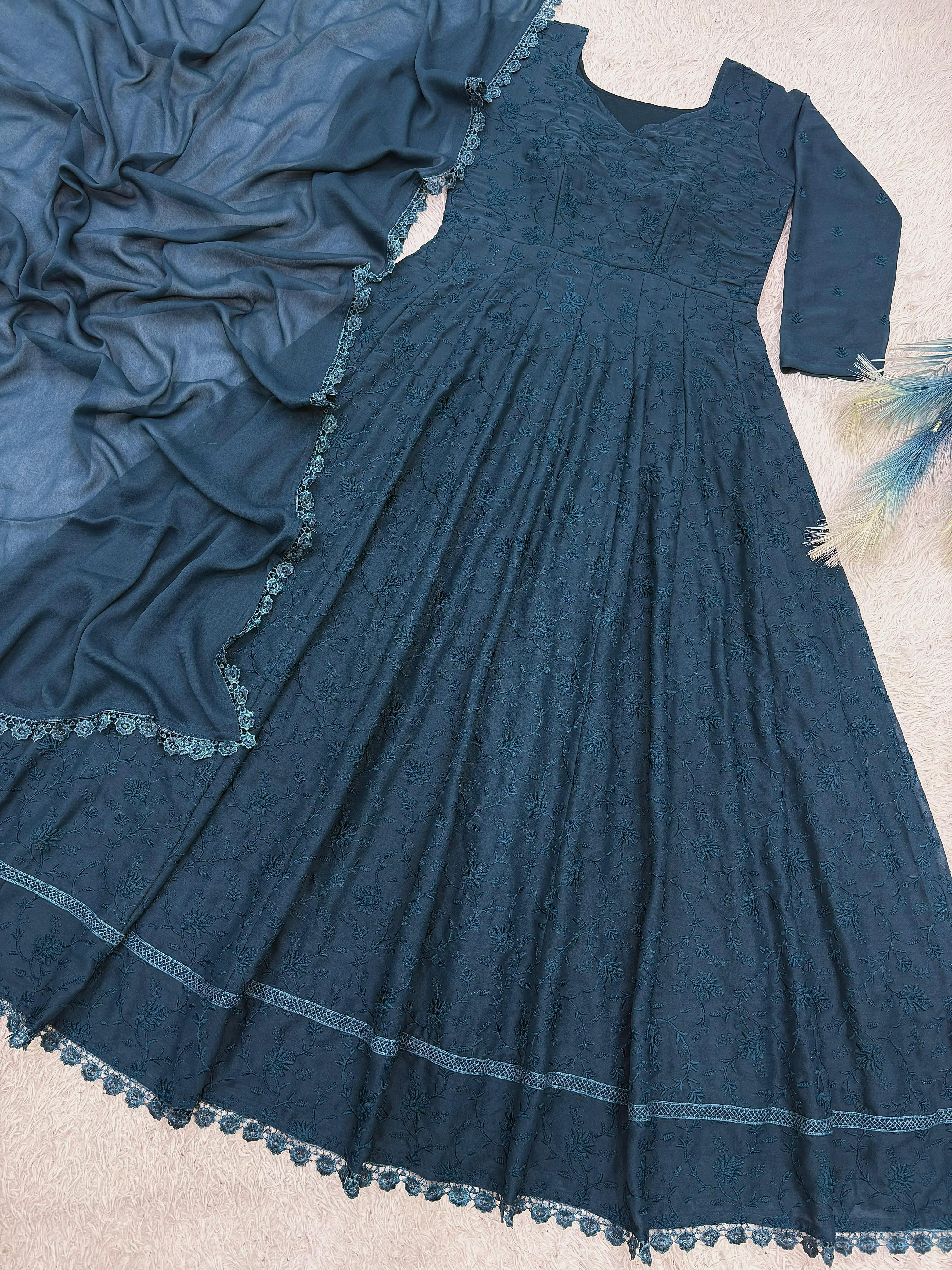 2 Piece Stylish Gown with Dupatta - View 6