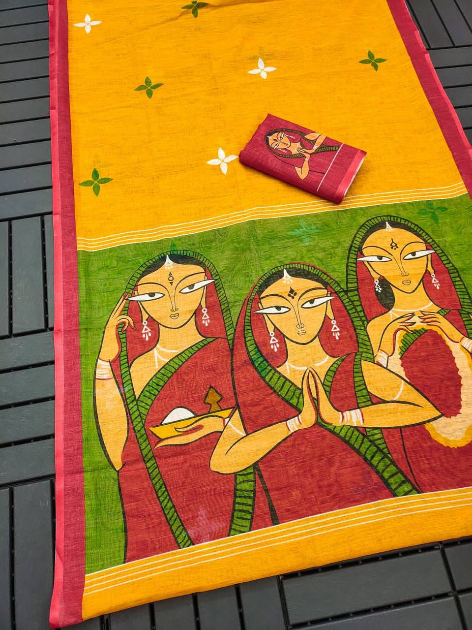 Devika Designer Linen Saree - Linen Cotton Saree Online India - Buy at ₹999 - Image 1
