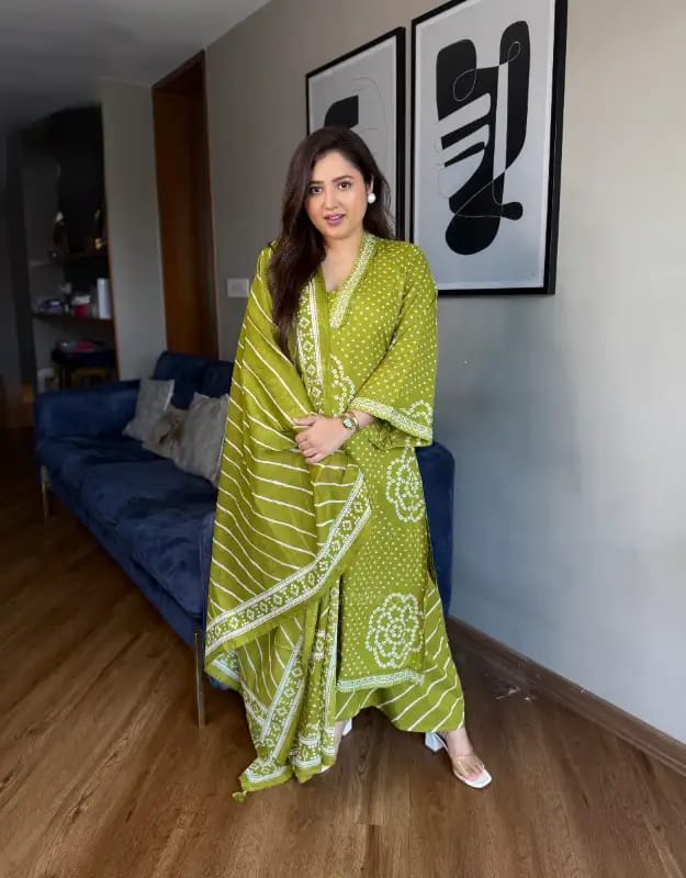 Jaipuri Cotton Designer 3PC Kurta Set - Jaipuri Cotton Saree Online India - Buy at ₹1299 - Image 1