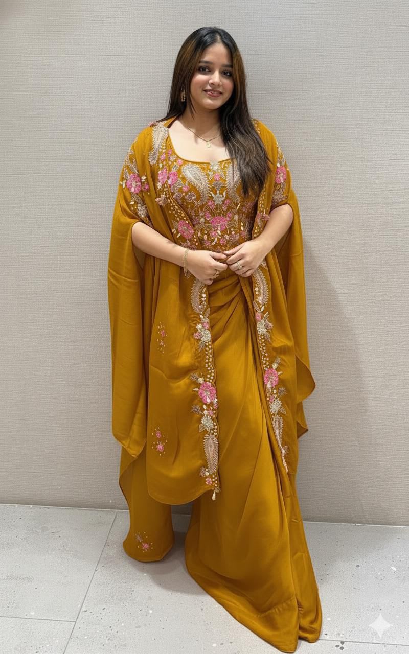 Stunning Indo-Western - Rangoli Silk Saree Online India - Buy at ₹1799 - Image 1
