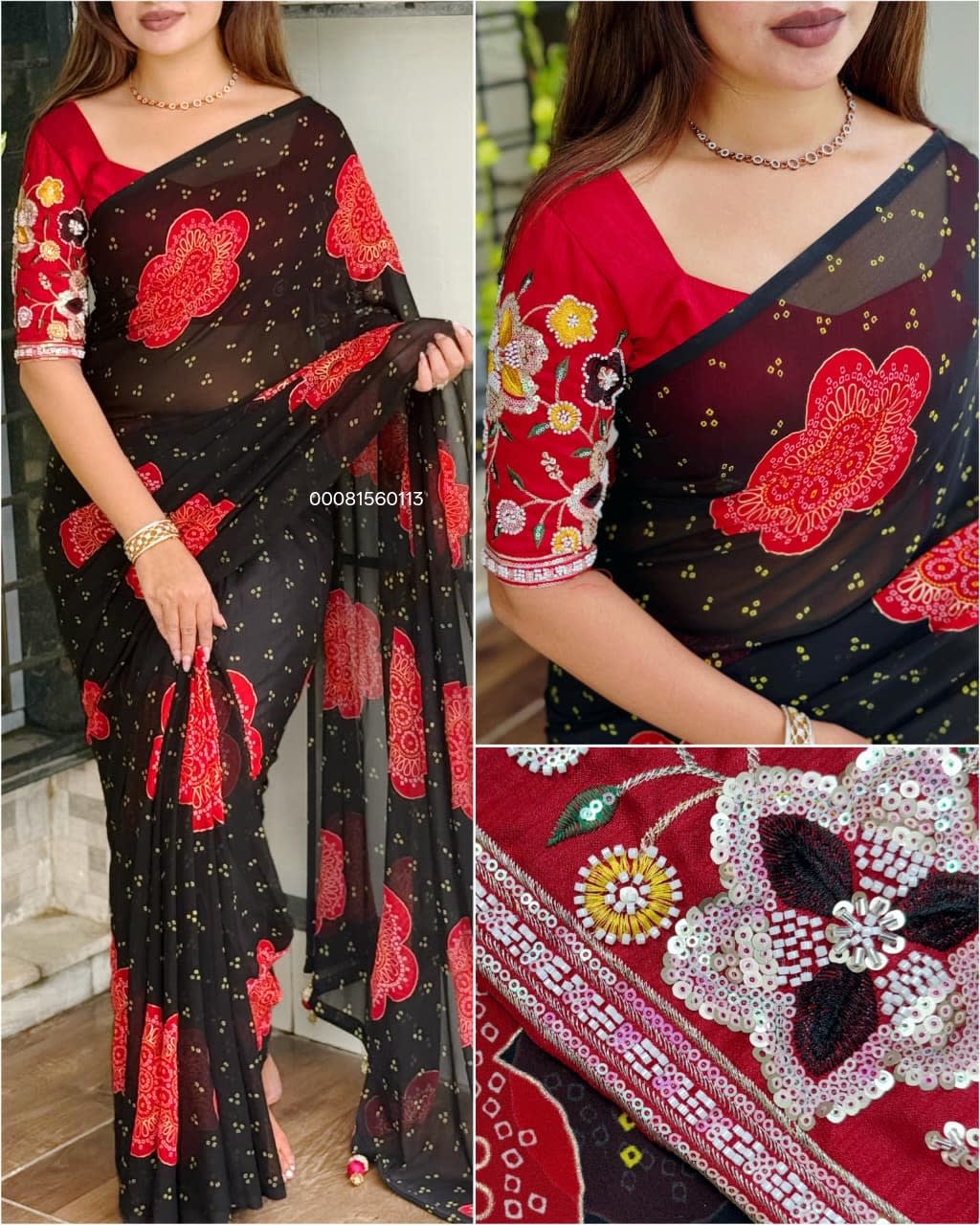 Rani Sahibaa Premium Bandhej Saree - Georgette Saree Online India - Buy at ₹1299 - Image 1