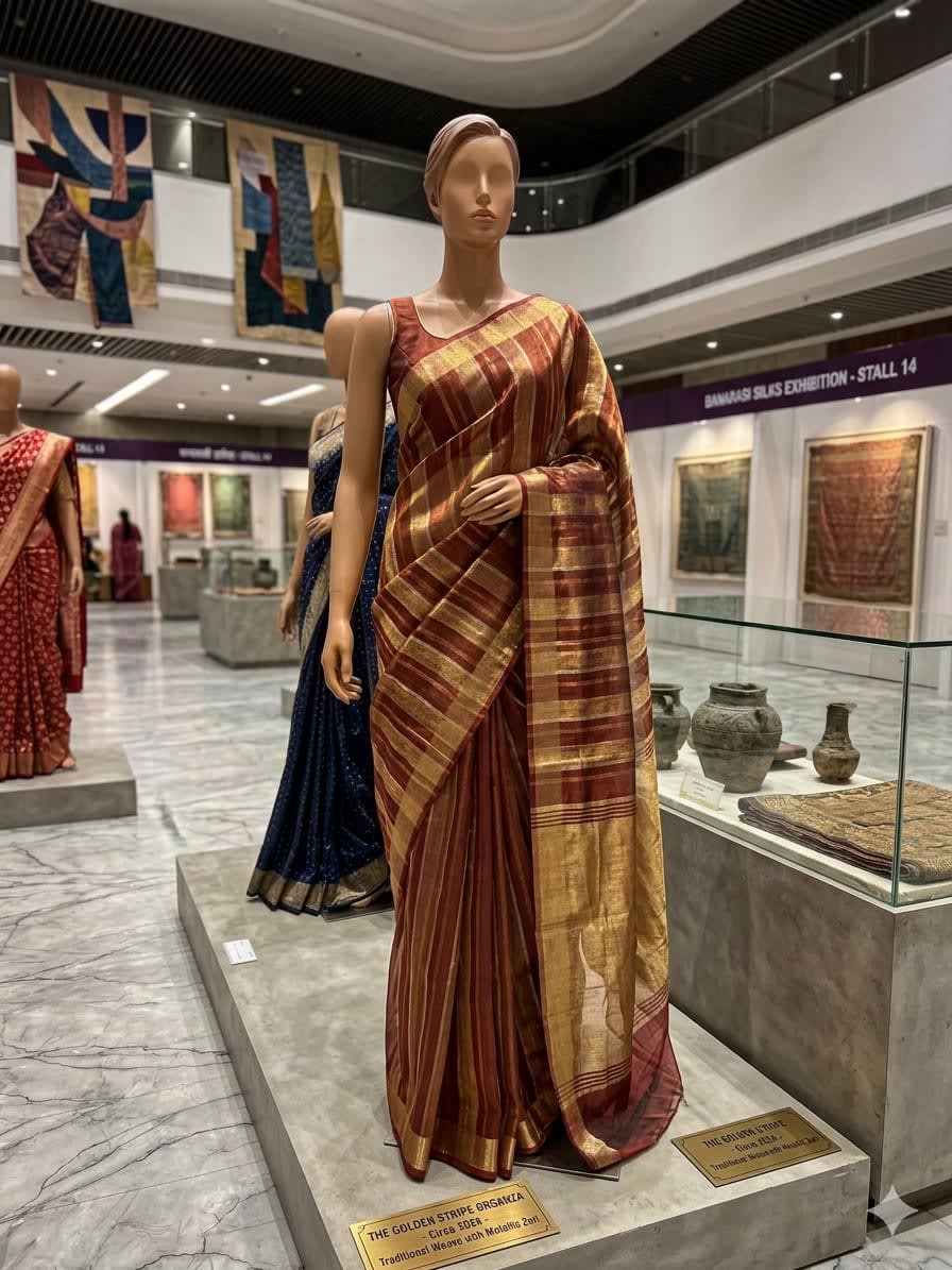 Catalogue – Shree Organza Patta Saree - Pure Organza Saree Online India - Buy at ₹1199 - Image 1