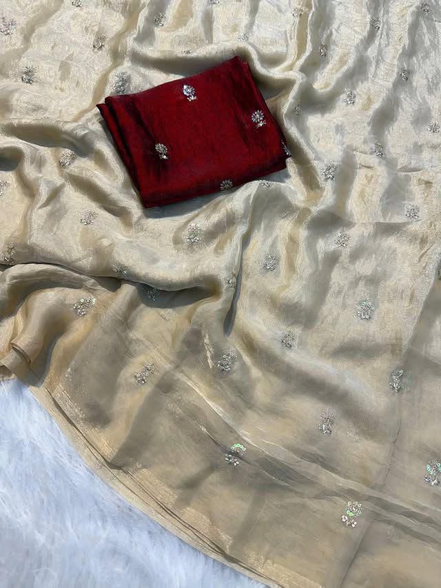 Saree with Elegant Embroidery Work - View 2