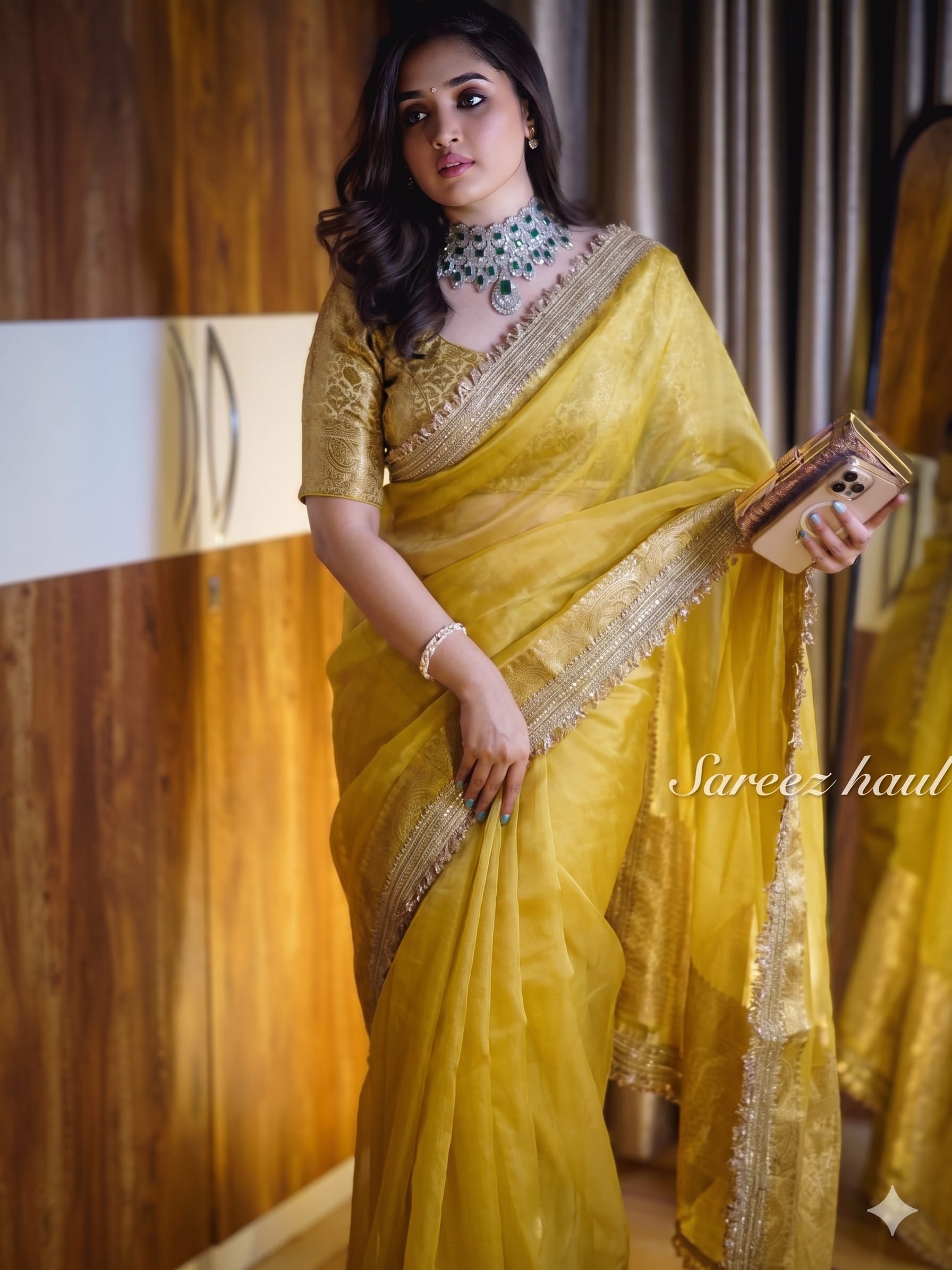 Banarasi Soft Semi Glass Tissue Silk Saree - Banarasi Soft Semi Glass Tissue Silk Saree Online India - Buy at ₹1950 - Image 1