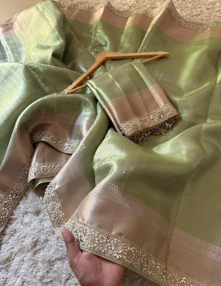 Premium Banarasi Soft Kanjivaram Tissue Silk Saree - View 6