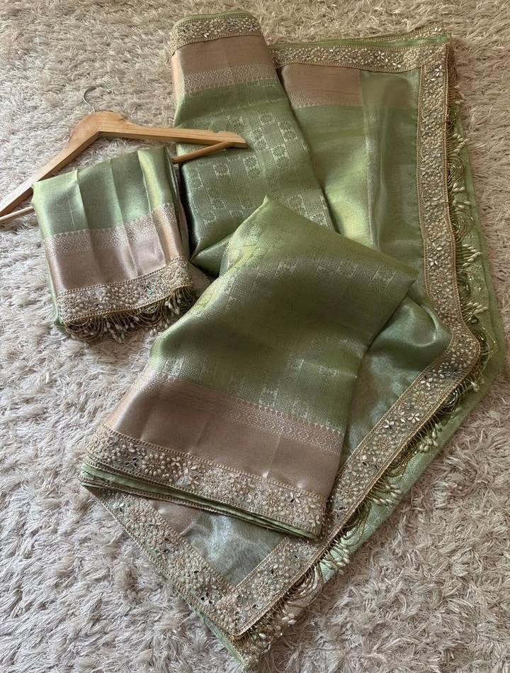 Premium Banarasi Soft Kanjivaram Tissue Silk Saree - View 5