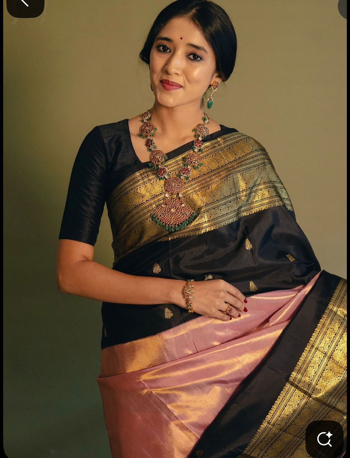 Banarasi Half & Half Semi Katan Soft Silk Saree with Zari Weaving Border & Rich Pallu - View 2