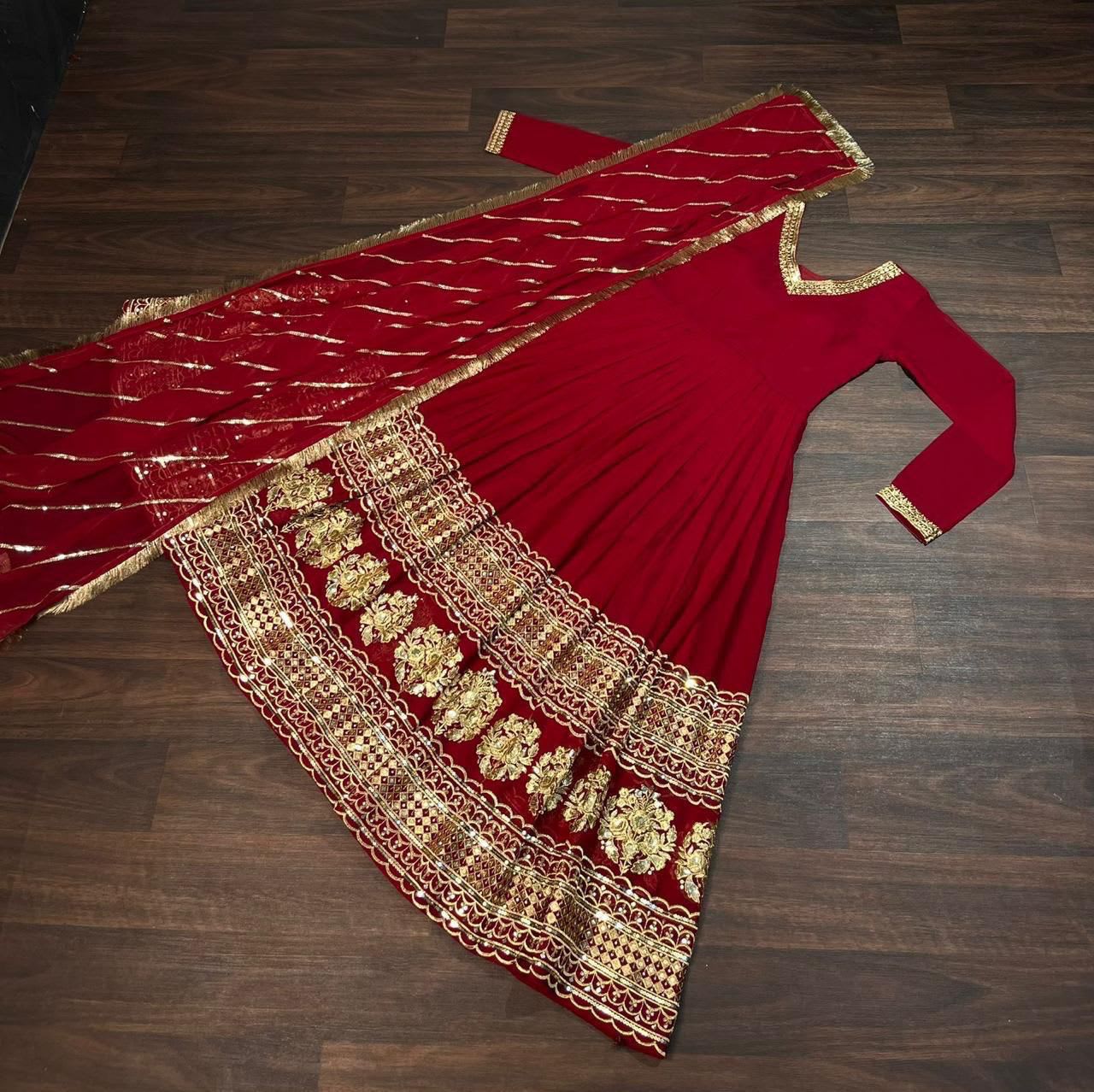 Gown with Dupatta – Sequins Embroidered Party Wear Collection - View 5