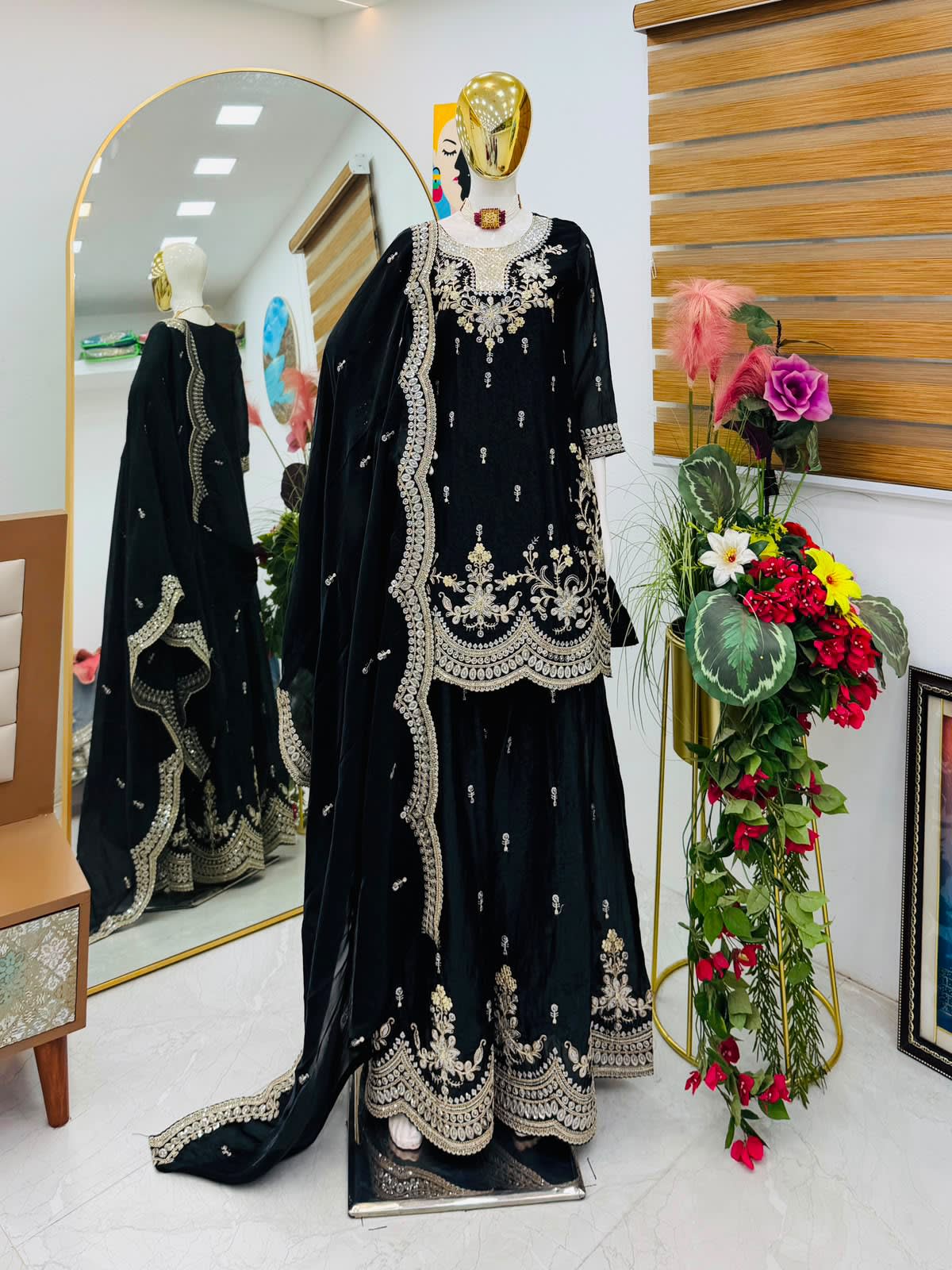 New Designer Party Wear Sharara Suit & Dupatta Set - View 6