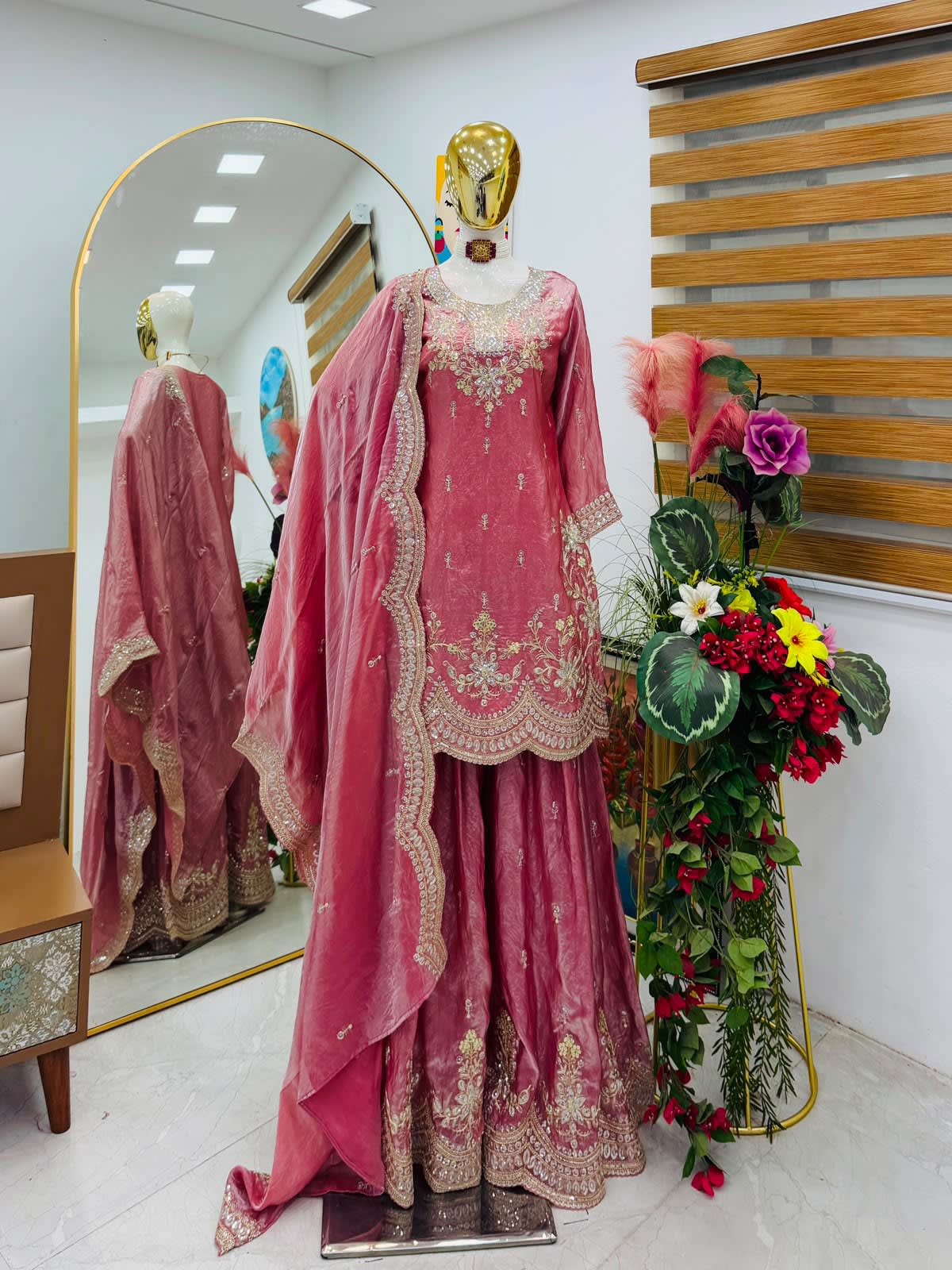 New Designer Party Wear Sharara Suit & Dupatta Set - View 5