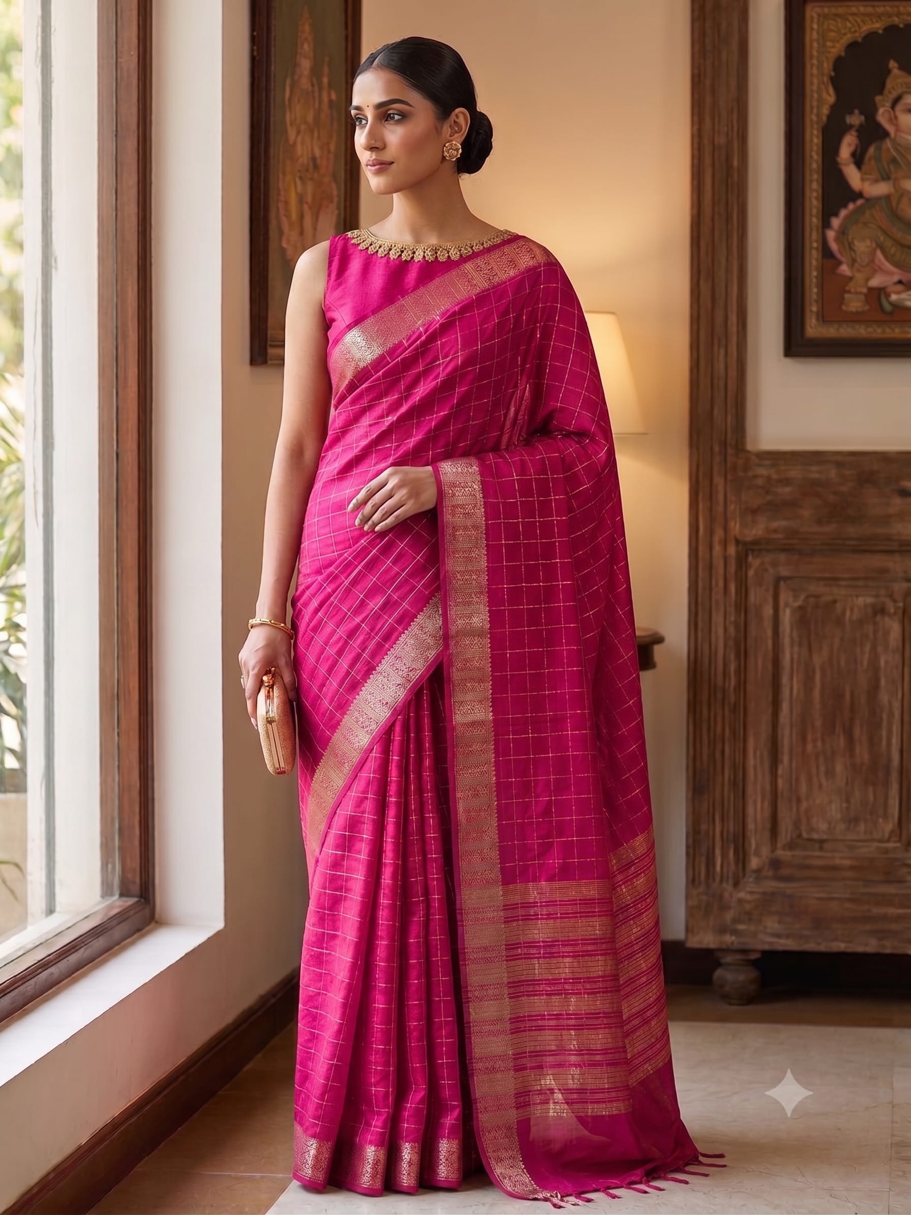 Premium Banarasi Daybal Raao Mango Soft Silk Saree - Premium Banarasi Daybal Raao Mango Soft Silk Saree Online India - Buy at ₹950 - Image 1