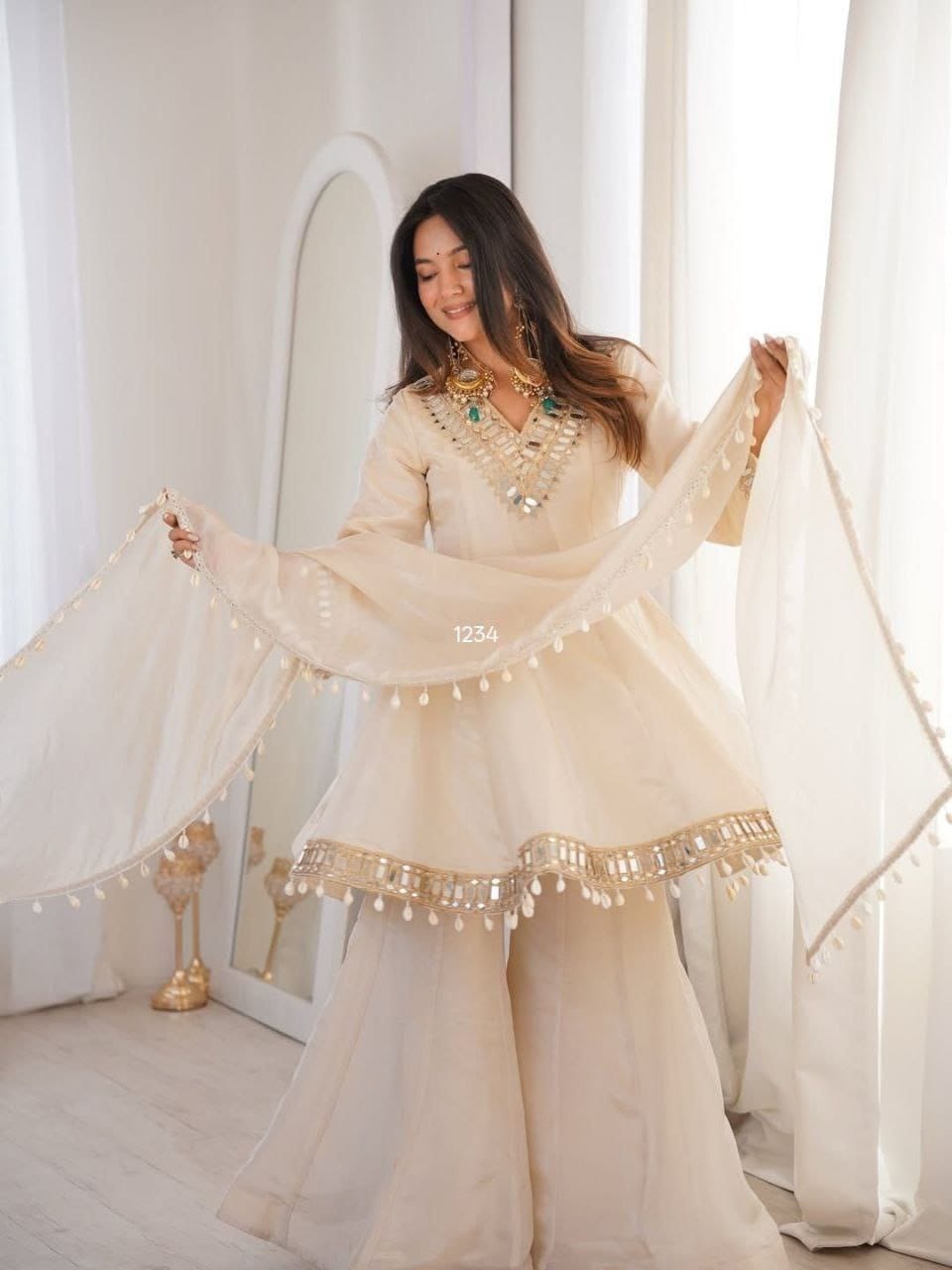 New Premium Launch – Mirror Work Palazzo Set
