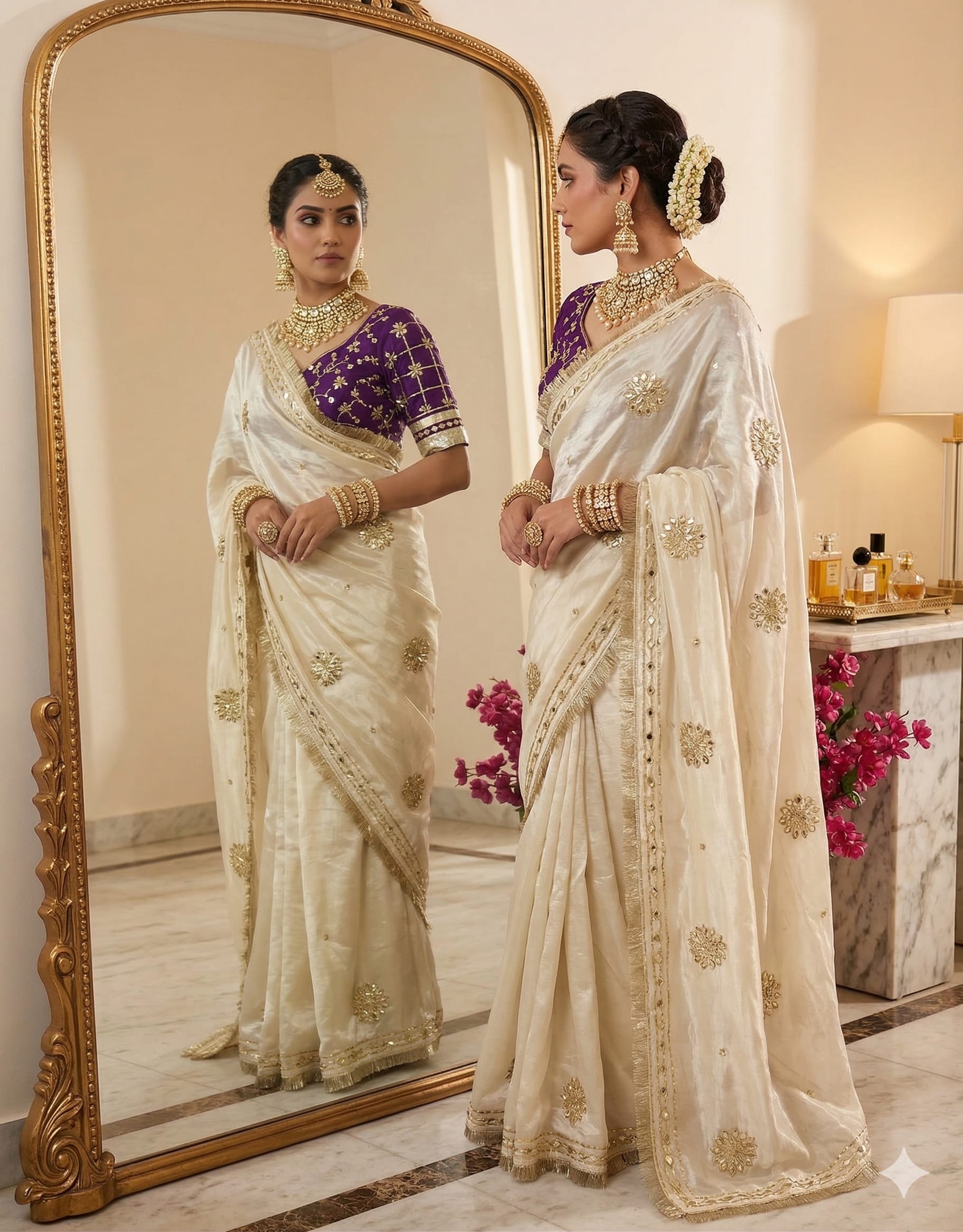 New Premium Launch – Aangi Blouse Chinon Saree