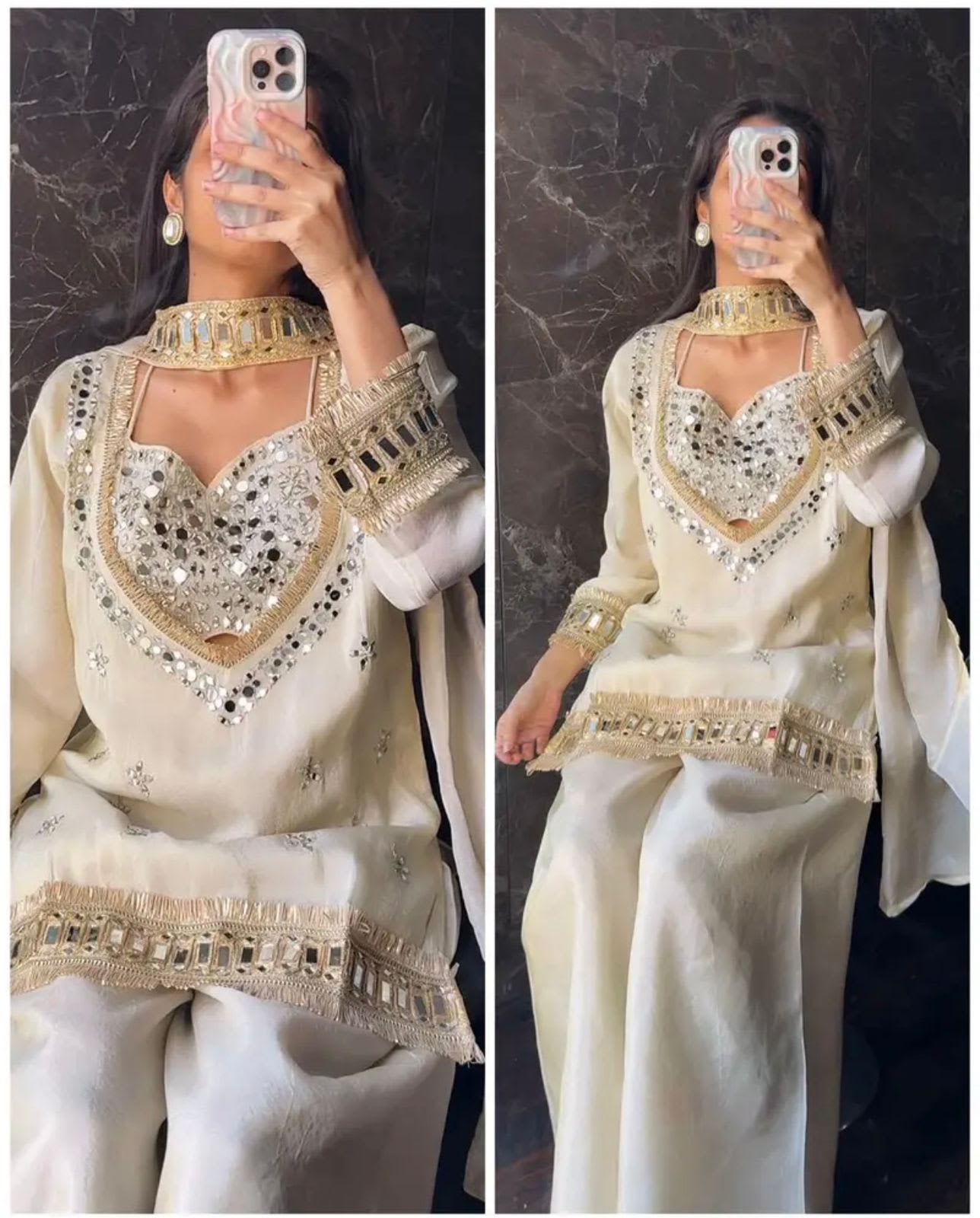 Premium Mirror Work Designer Suit