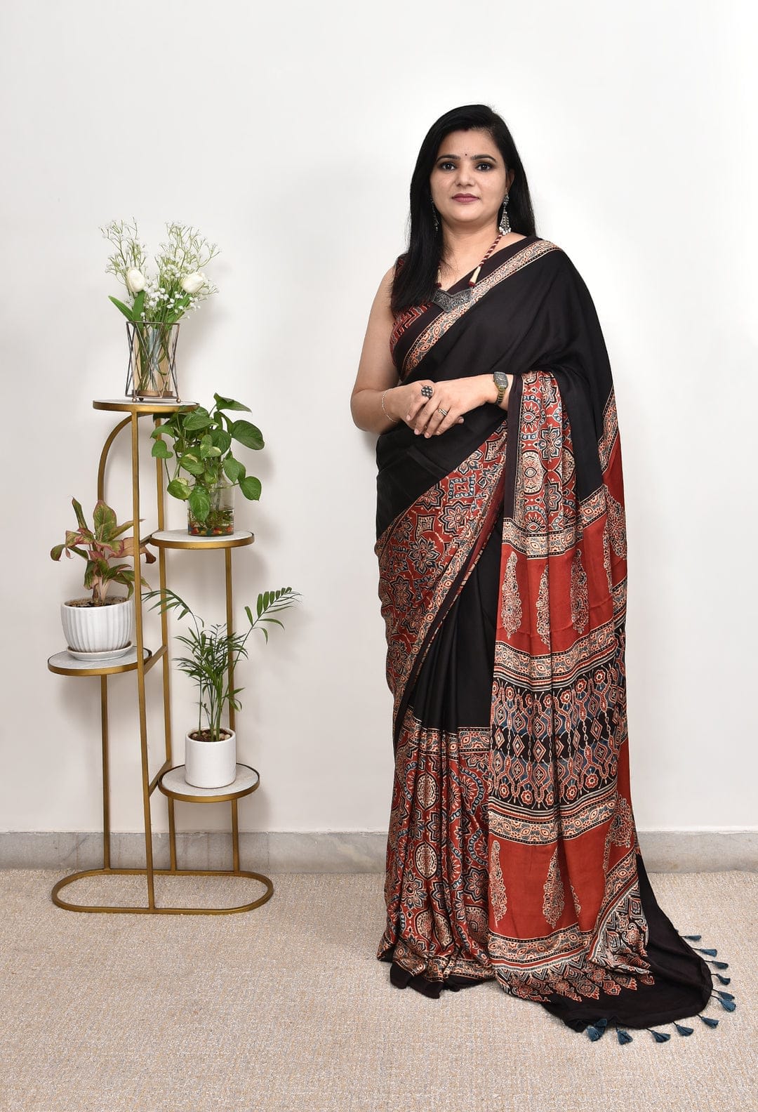 Ajrakh-inspired saree - Best saree for Wedding