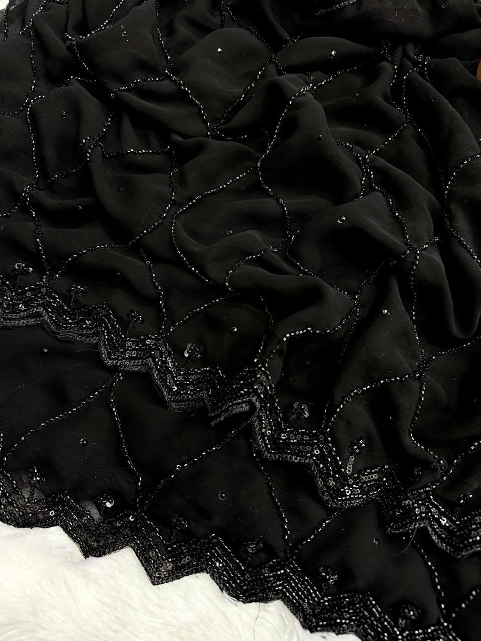 Launching New Designer Party Wear Black Saree
