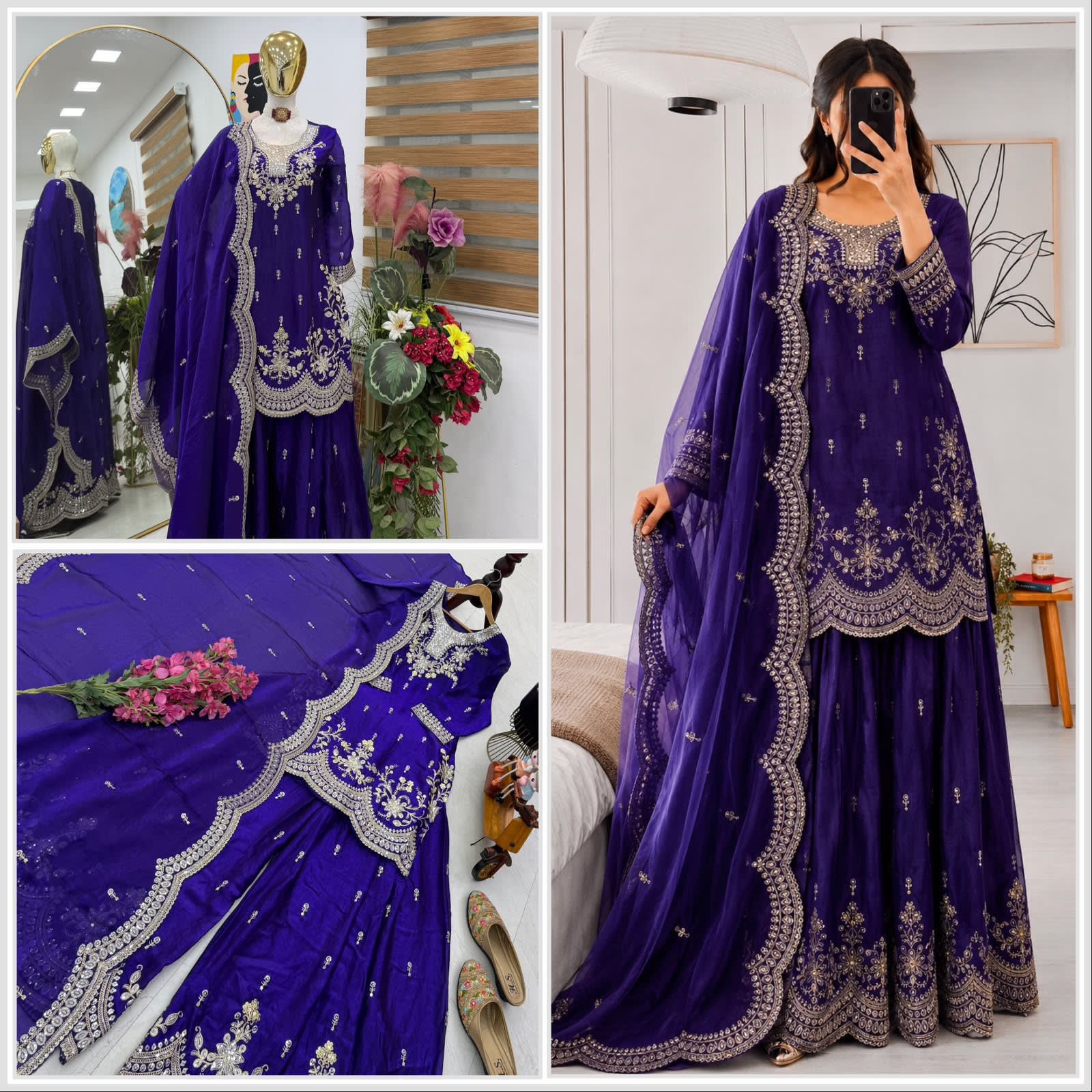 New Designer Party Wear Sharara Suit & Dupatta Set - Best suit set for Premium Collection
