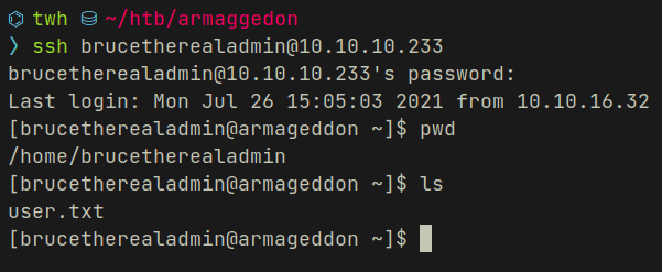 Figure 5 showing HackTheBox Armageddon Write Up written by thewhiteh4t