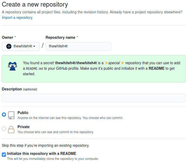Figure 1 showing How to Add a Profile Readme in GitHub written by thewhiteh4t