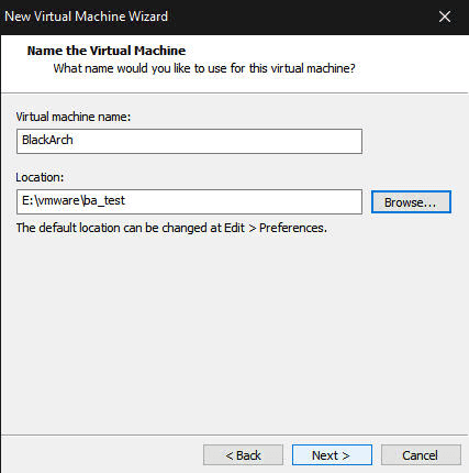 Figure 4 showing How to Install BlackArch Linux in VMWare Workstation 15 written by thewhiteh4t
