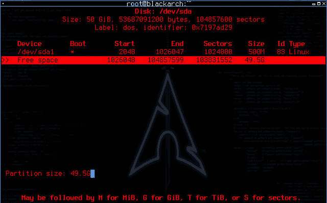 Figure 23 showing How to Install BlackArch Linux in VMWare Workstation 15 written by thewhiteh4t