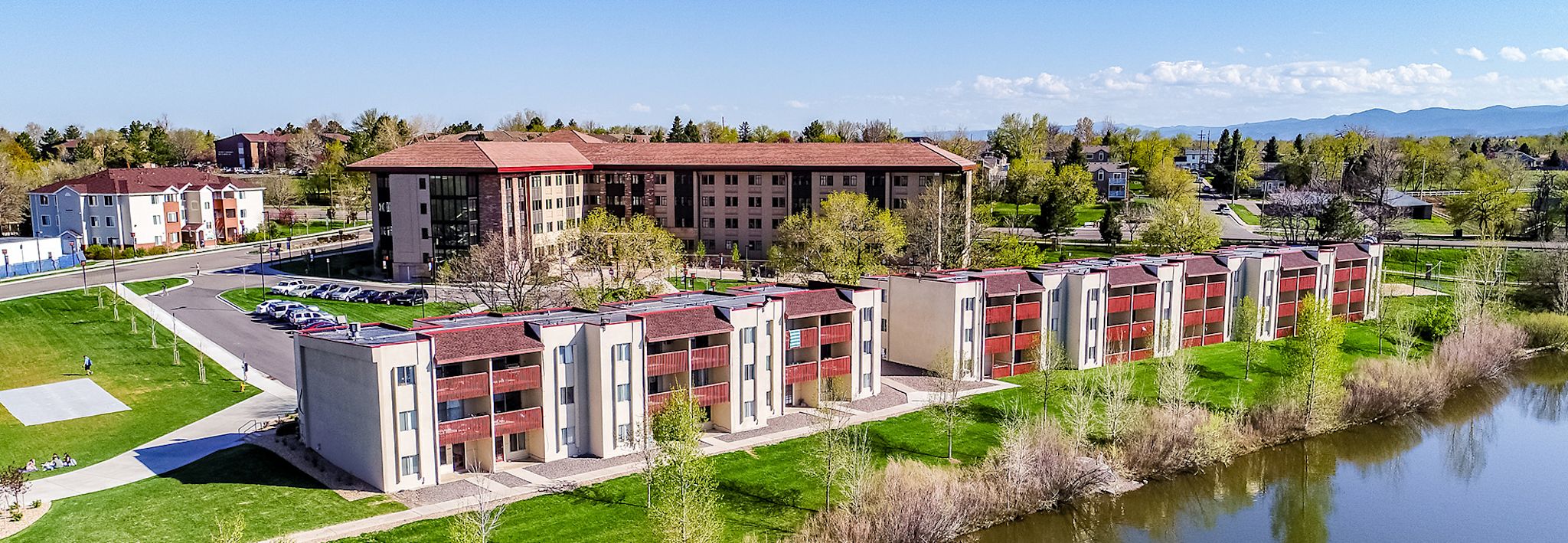 Yetter Hall on the CCU campus is seen from an aerial view.