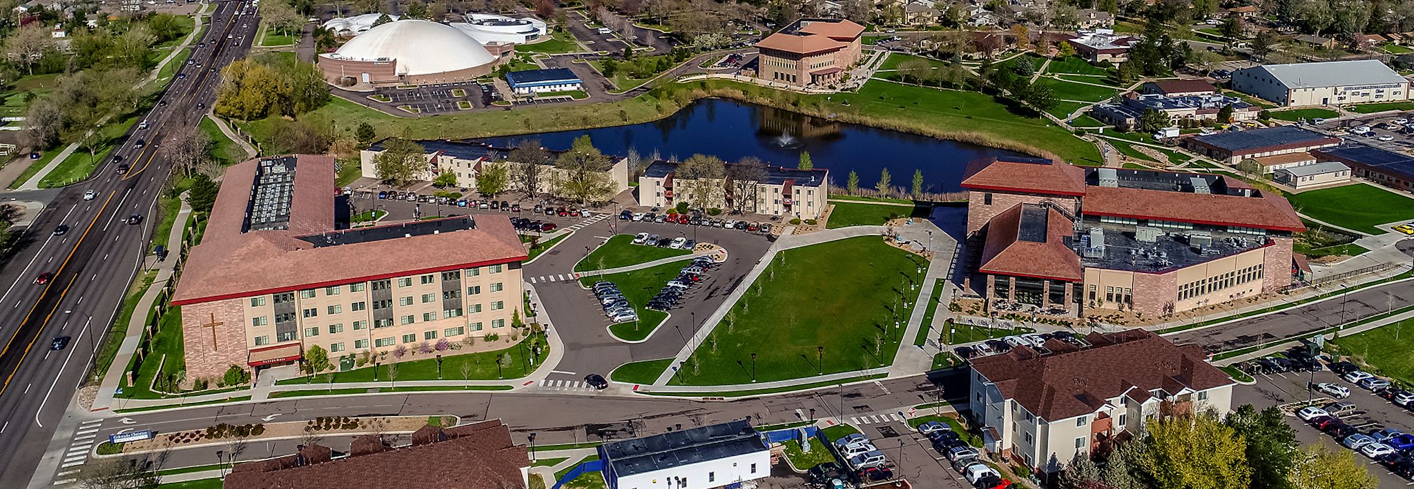 CCU Lakewood campus from an aerial view. 