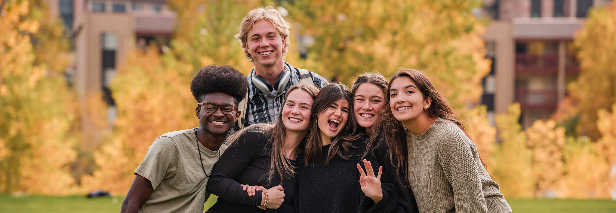 smiling students on the ccu campus