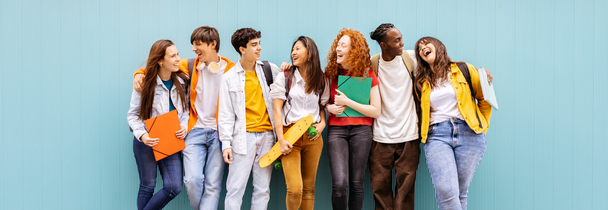 smiling high school students