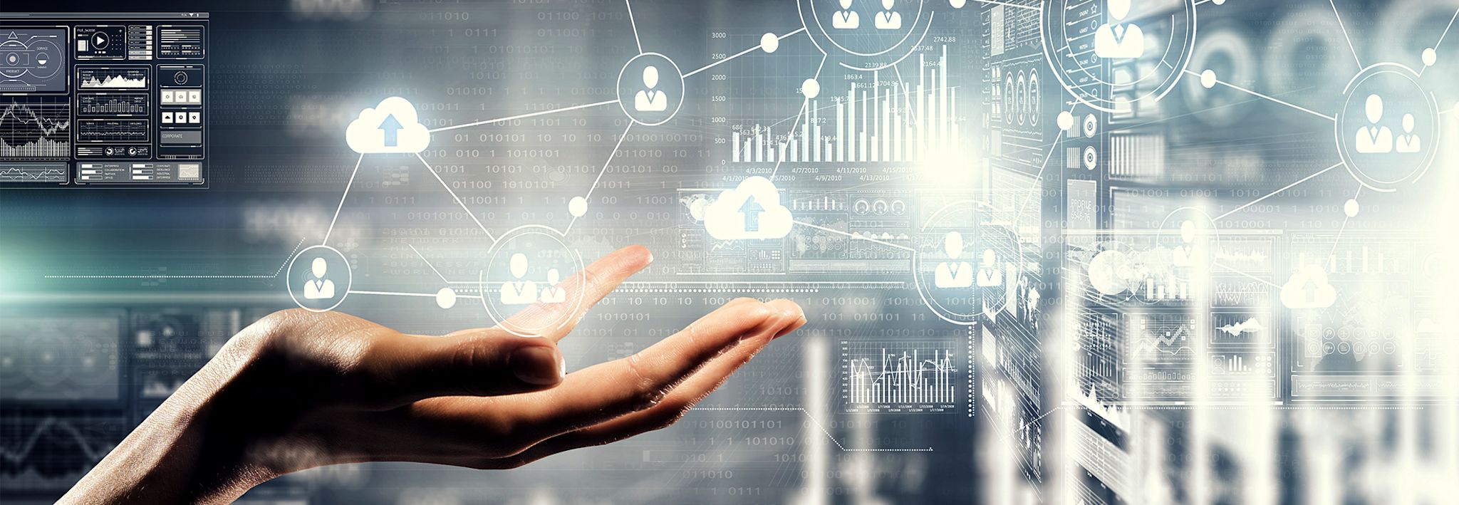 A woman is holding human resources job icons in her hand.