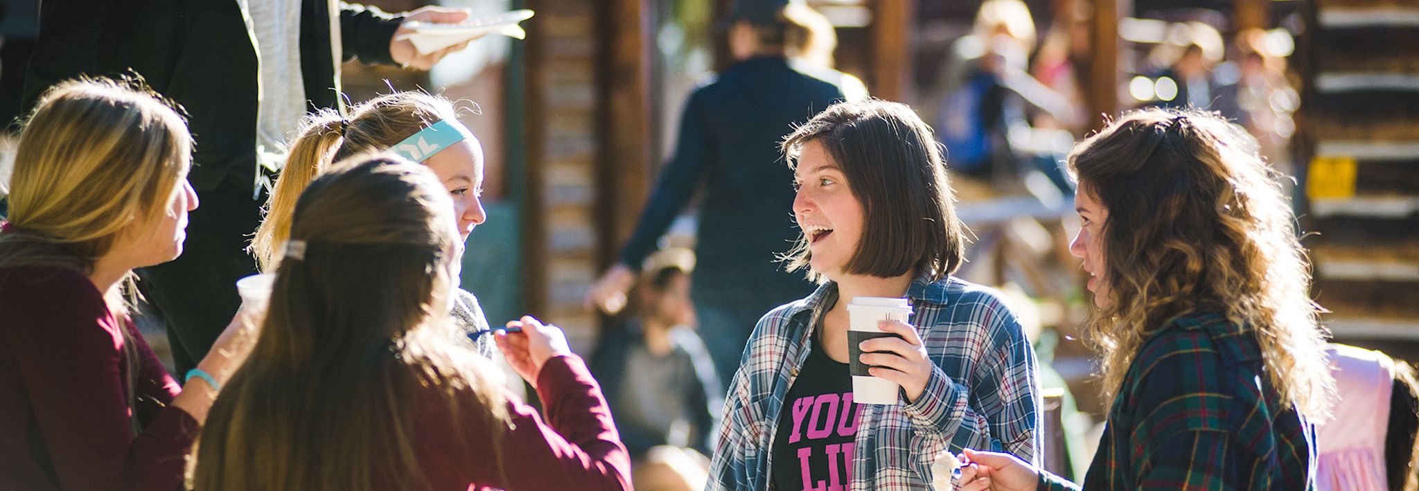 CCU students having a conversation at New Student Retreat.
