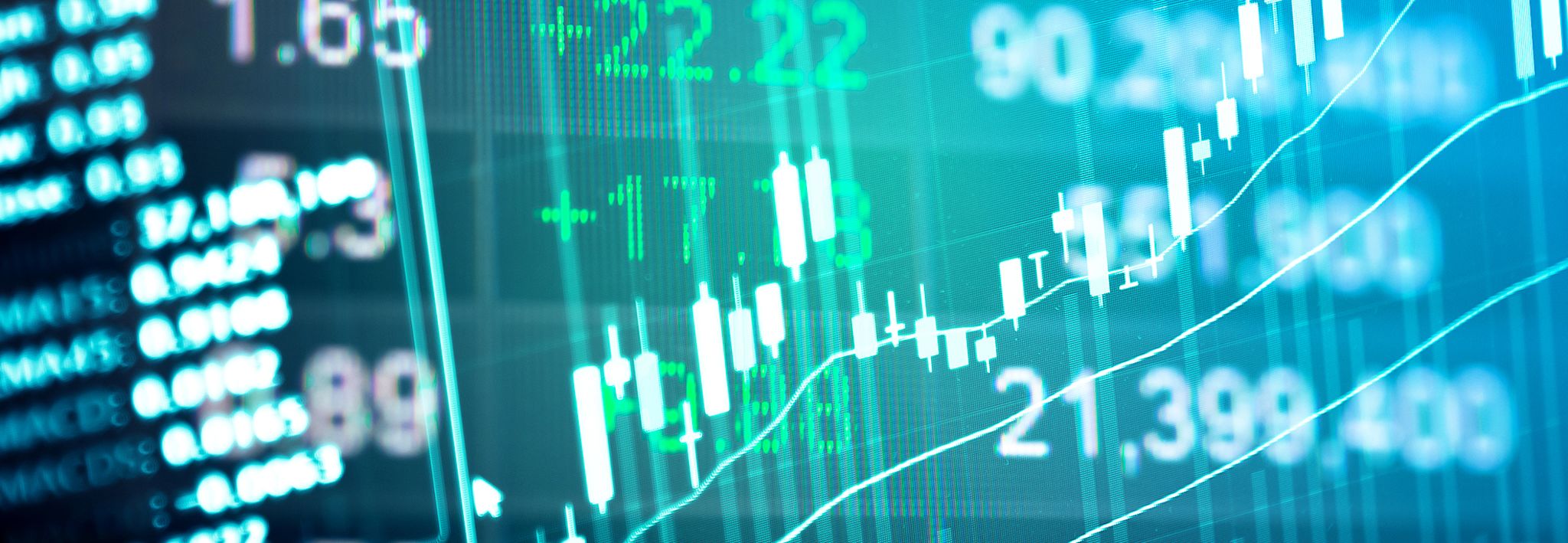 Financial data on a monitor. 