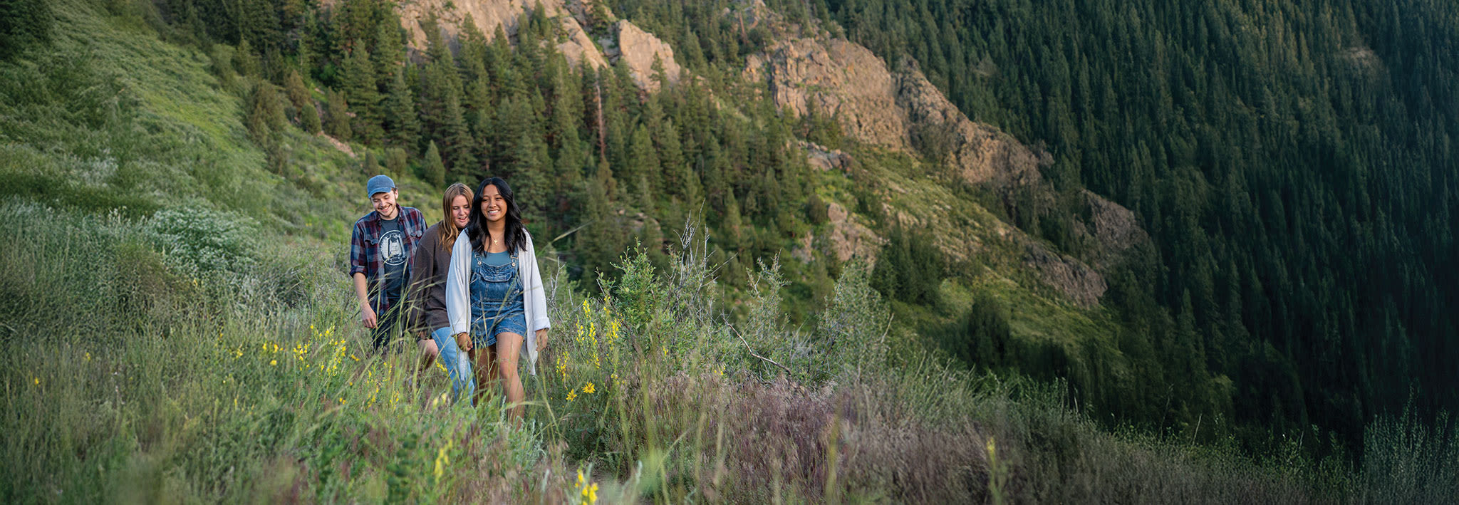 hiking in the mountains