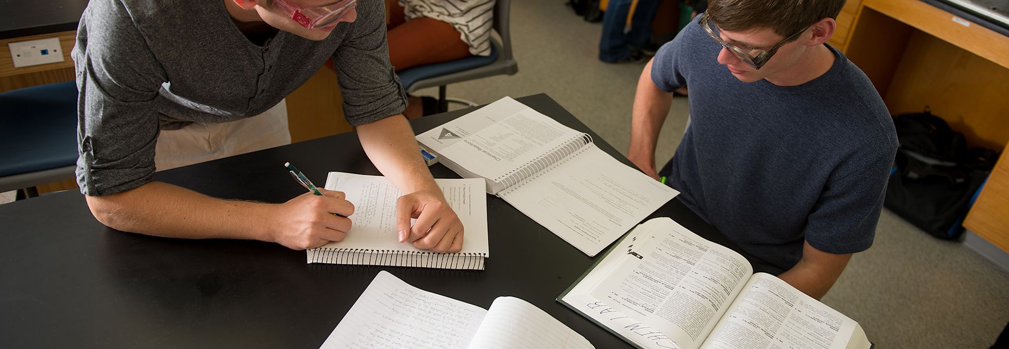 Colorado Christian University students doing research.