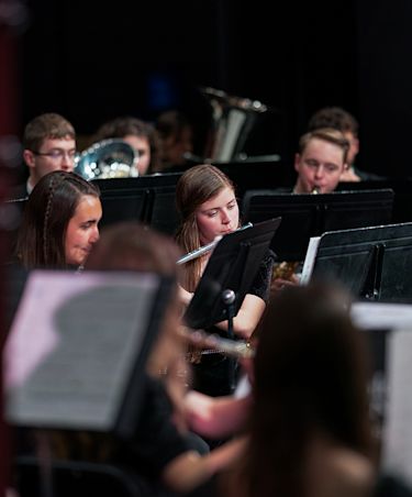 ensemble of musicians performing on stage