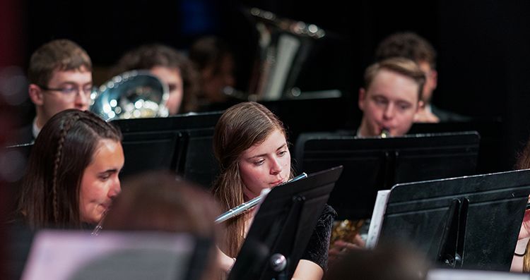 ensemble of musicians performing on stage