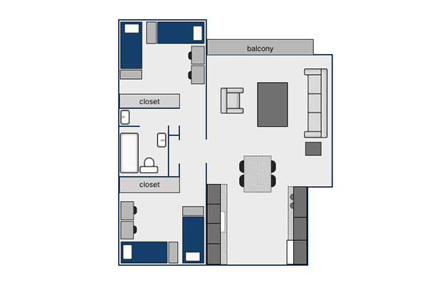 Harwood and Wait Halls 2 Bedroom
