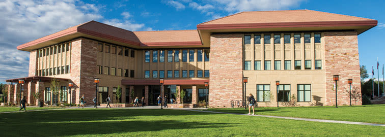 The exterior of Leprino Hall